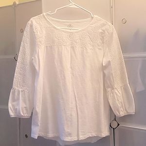 St John's Bay white printed top